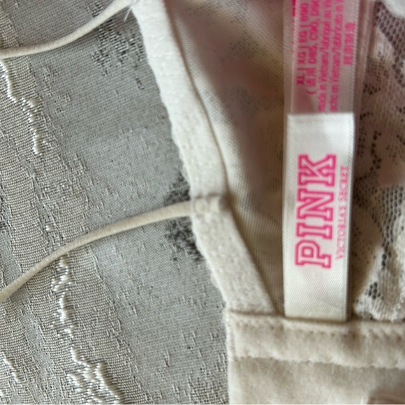PINK Victoria's Secret Floral Lace Bralette in Cream - Picture 6 of 10